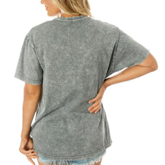Washington Commanders Gameday Couture Women's Tackle Titan Boyfriend Washed T-Shirt - Gray - NFL