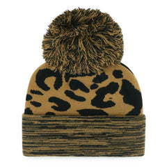 47 brand Brooklyn Nets '47 Women's Rosette Cuffed Knit Hat with Pom Leopard