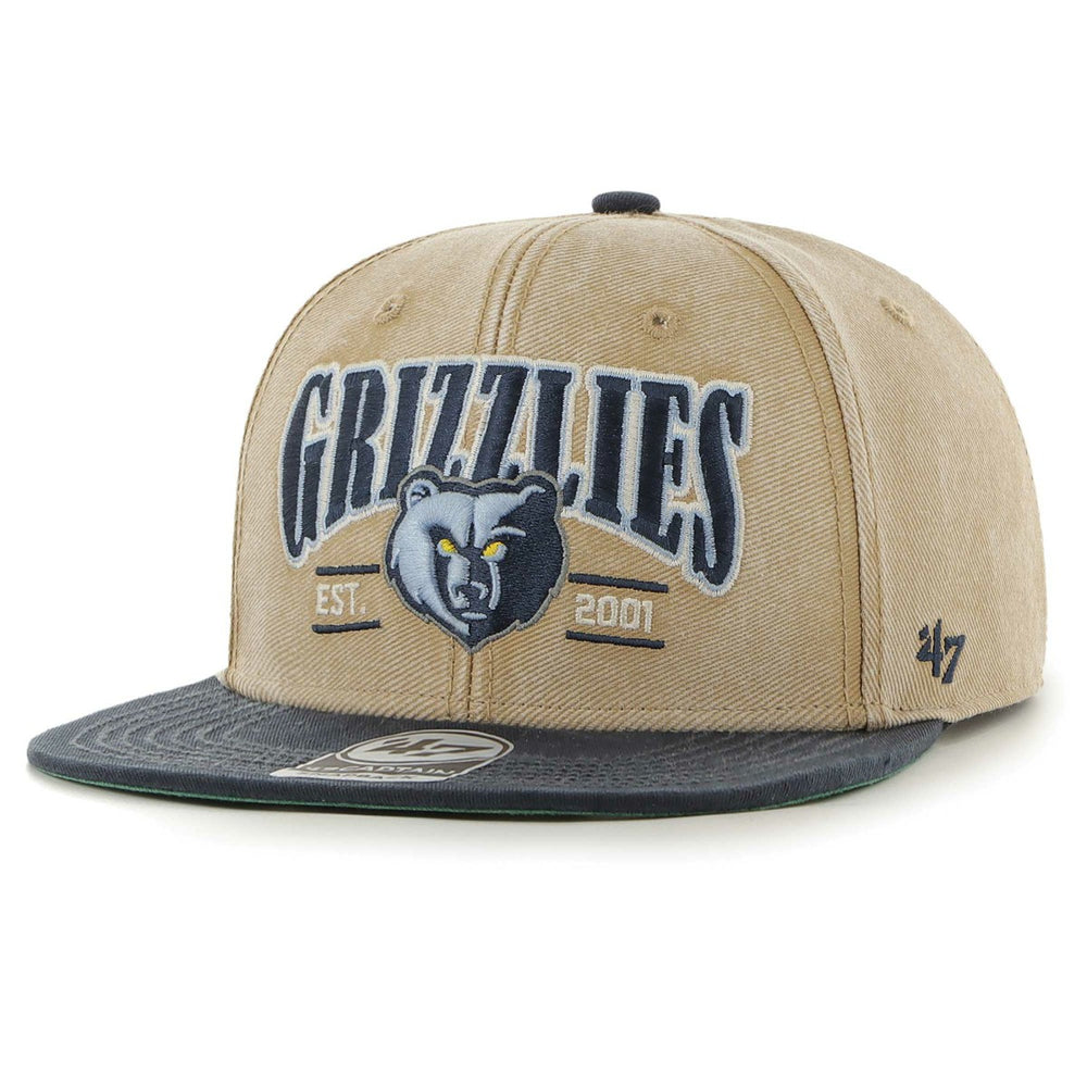 47 brand Memphis Grizzlies '47 Chilmark Captain Snapback Khaki/Navy