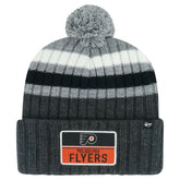 Philadelphia Flyers '47 Stack Patch Cuffed Knit Hat with Pom - Gray | 47 brand Clearance
