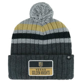 Vegas Golden Knights '47 Stack Patch Cuffed Knit Hat with Pom - Gray | 47 brand Clearance
