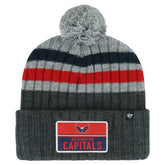 Washington Capitals '47 Stack Patch Cuffed Knit Hat with Pom - Gray | 47 brand discount