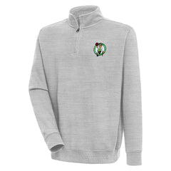 Boston Celtics Antigua Victory Quarter-Zip Pullover Top Heather Gray