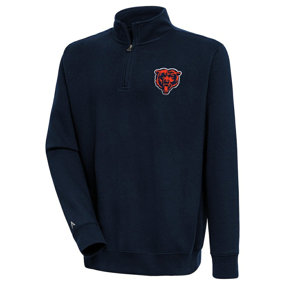 Chicago Bears Antigua Victory Quarter-Zip Pullover Top - Navy - NFL