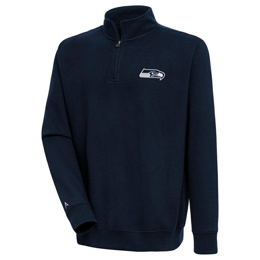 Seattle Seahawks Antigua Victory Quarter-Zip Pullover Top - College Navy - NFL