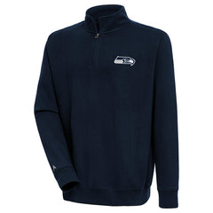 Seattle Seahawks Antigua Victory Quarter-Zip Pullover Top - College Navy - NFL