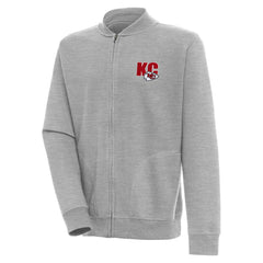 Kansas City Chiefs Antigua Victory Full-Zip Jacket - Heather Gray - NFL