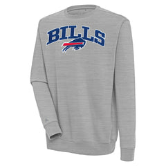 Buffalo Bills Antigua Victory Chenille Pullover Sweatshirt - Heather Gray - NFL