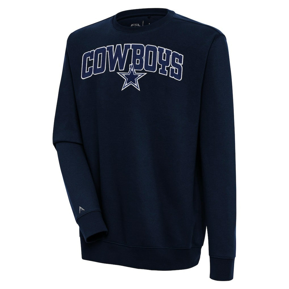 Dallas Cowboys Antigua Victory Chenille Pullover Sweatshirt - Navy - NFL