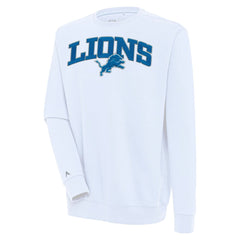 Detroit Lions Antigua Victory Chenille Pullover Sweatshirt - White - NFL