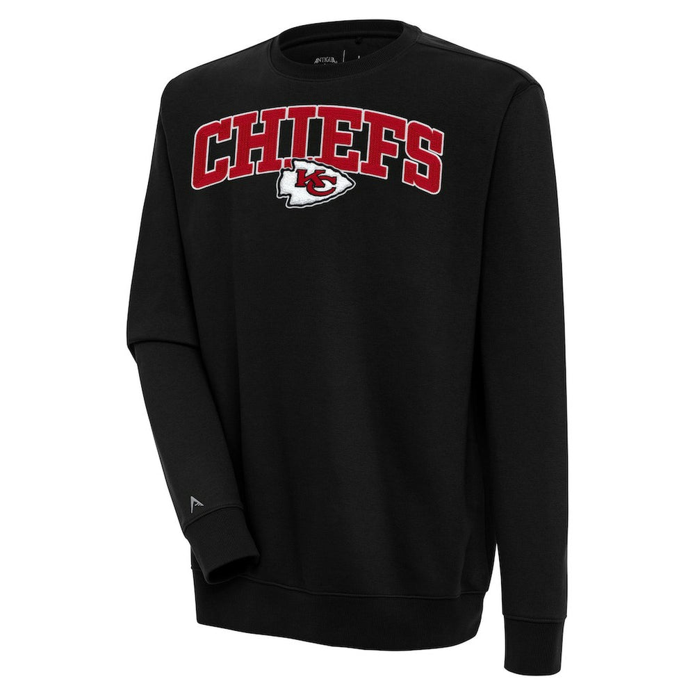 Kansas City Chiefs Antigua Victory Chenille Pullover Sweatshirt - Black - NFL