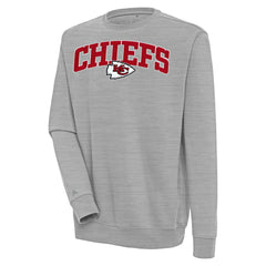Kansas City Chiefs Antigua Victory Chenille Pullover Sweatshirt - Heather Gray - NFL
