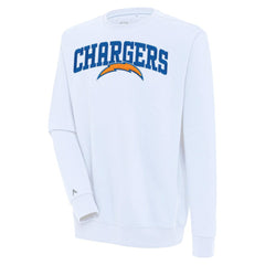 Los Angeles Chargers Antigua Victory Chenille Pullover Sweatshirt - White - NFL