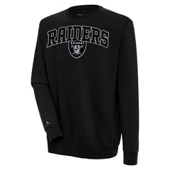 Las Vegas Raiders Antigua Victory Chenille Pullover Sweatshirt - Black - NFL
