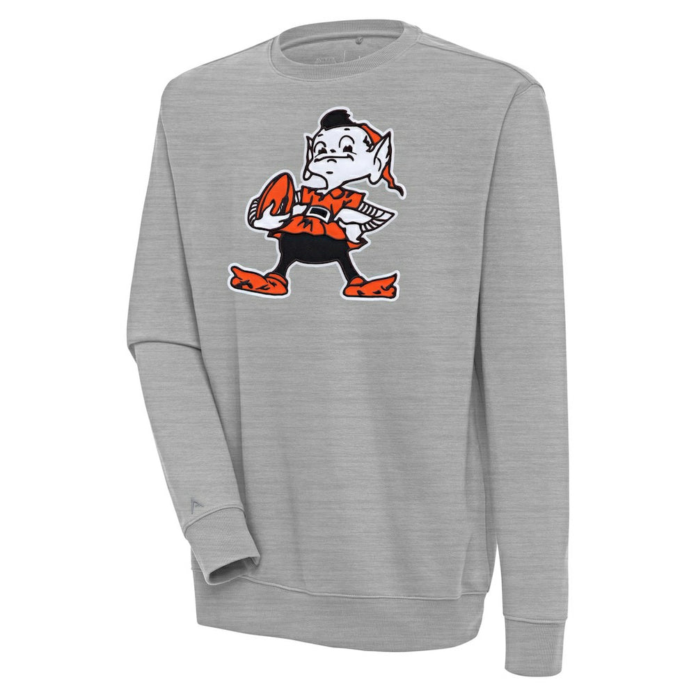 Cleveland Browns Antigua Victory Pullover Sweatshirt - Heather Gray - NFL