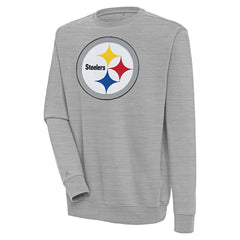 Pittsburgh Steelers Antigua Victory Pullover Sweatshirt - Heather Gray - NFL