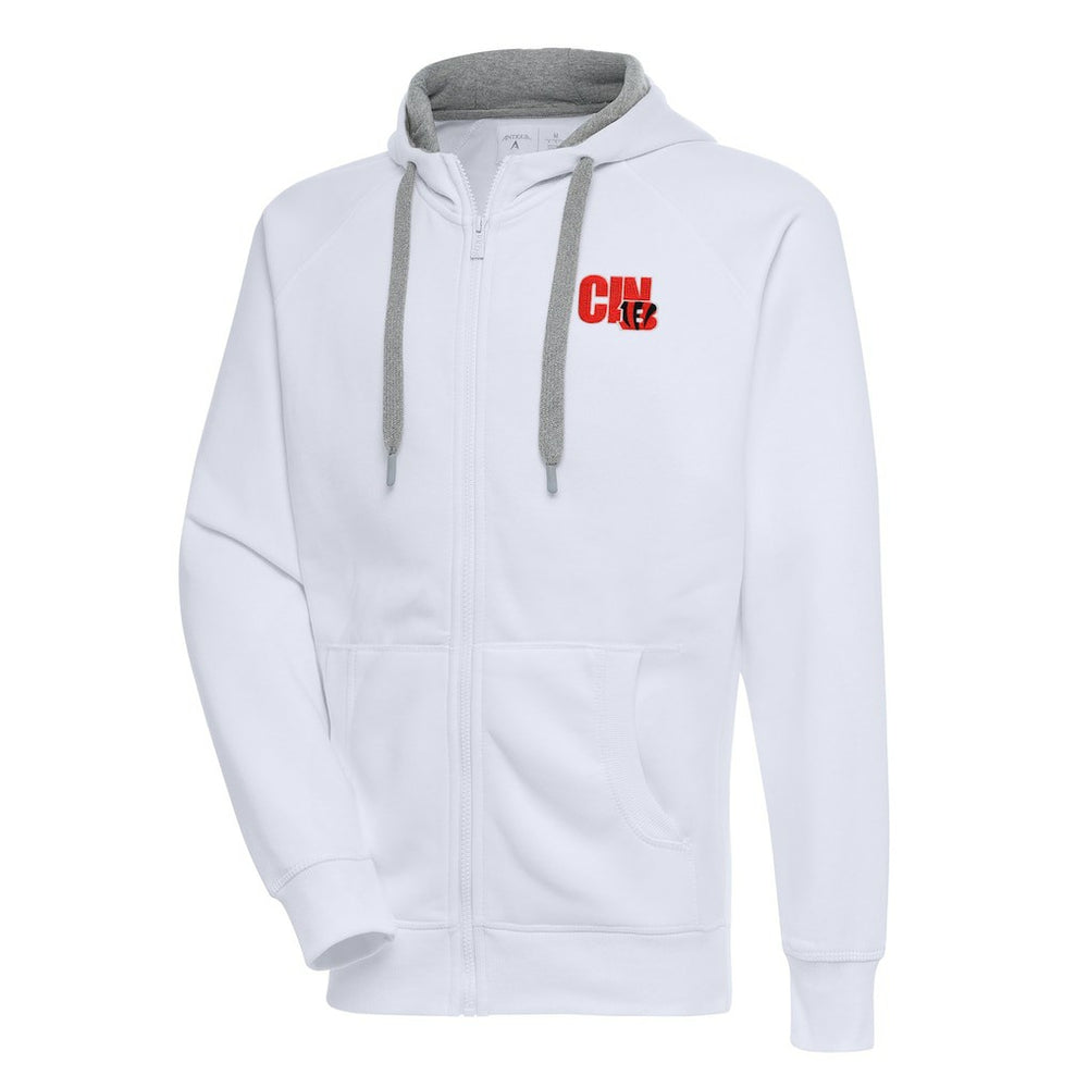Cincinnati Bengals Antigua Victory Full-Zip Hoodie - White - NFL