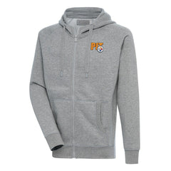 Pittsburgh Steelers Antigua Victory Full-Zip Hoodie - Heather Gray - NFL