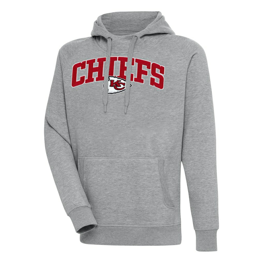 Kansas City Chiefs Antigua Victory Pullover Hoodie - Heather Gray - NFL