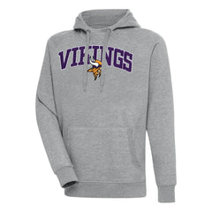 Minnesota Vikings Antigua Victory Pullover Hoodie - Heather Gray - NFL