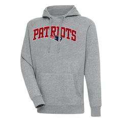 New England Patriots Antigua Victory Pullover Hoodie - Heather Gray - NFL