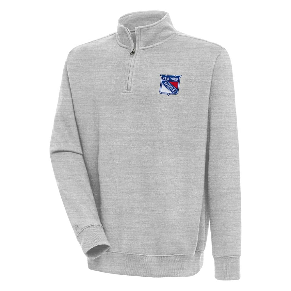 New York Rangers Antigua Victory Quarter-Zip Pullover Top - Heather Gray | NHL on sale