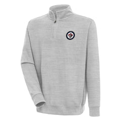 Winnipeg Jets Antigua Victory Quarter-Zip Pullover Top - Heather Gray | NHL Clearance