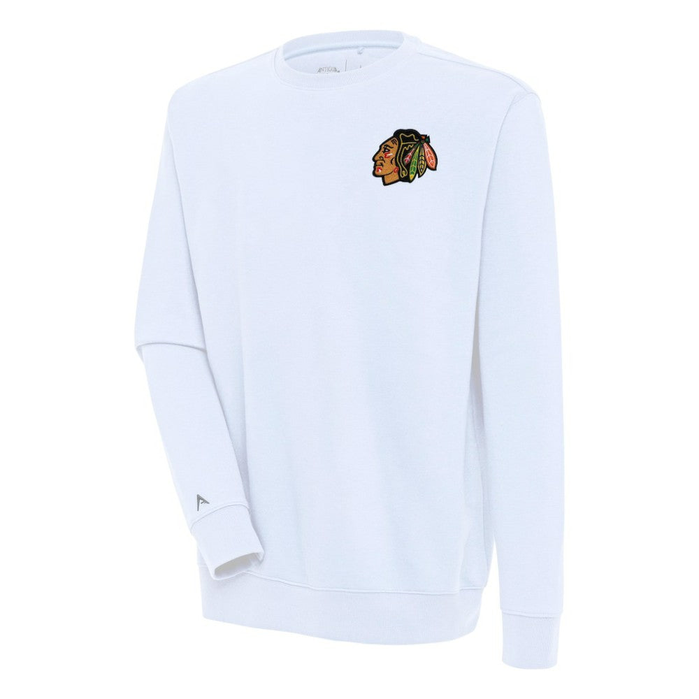 Chicago Blackhawks Antigua Victory Pullover Sweatshirt - White | NHL Clearance