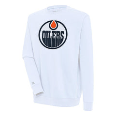 Edmonton Oilers Antigua Victory Pullover Sweatshirt - White | NHL near me