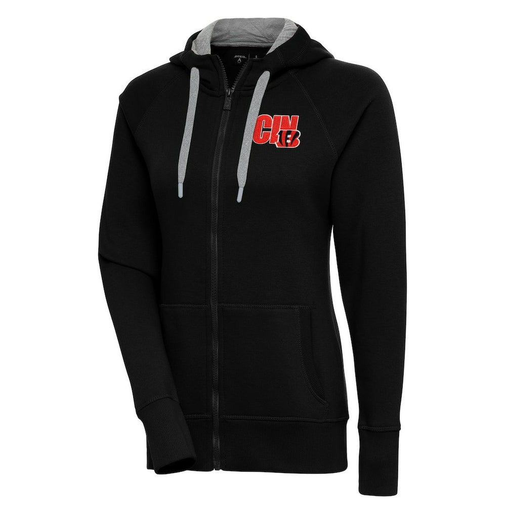 Cincinnati Bengals Antigua Women's Victory Full-Zip Hoodie - Black - NFL