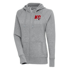 Kansas City Chiefs Antigua Women's Victory Full-Zip Hoodie - Heather Gray - NFL