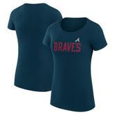 Atlanta Braves G-III 4Her by Carl Banks Women's Super-Slim Fit Lightweight Dot Print T-Shirt for sale