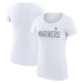 Seattle Mariners G-III 4Her by Carl Banks Women's Super-Slim Fit Lightweight Dot Print T-Shirt Outlet