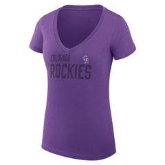 Colorado Rockies G-III 4Her by Carl Banks Women's Super-Slim Fit Lightweight Dot Print V-Neck T-Shirt Discount