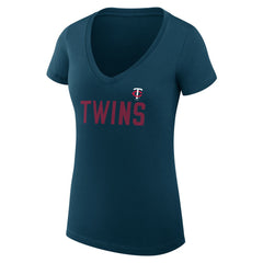 Minnesota Twins G-III 4Her by Carl Banks Women's Super-Slim Fit Lightweight Dot Print V-Neck T-Shirt for sale