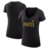 Pittsburgh Pirates G-III 4Her by Carl Banks Women's Super-Slim Fit Lightweight Dot Print V-Neck T-Shirt Discount