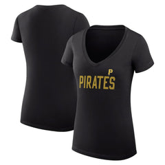 Pittsburgh Pirates G-III 4Her by Carl Banks Women's Super-Slim Fit Lightweight Dot Print V-Neck T-Shirt Discount