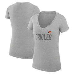 Baltimore Orioles G-III 4Her by Carl Banks Women's Super-Slim Fit Lightweight Dot Print V-Neck T-Shirt for sale
