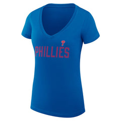 Philadelphia Phillies G-III 4Her by Carl Banks Women's Super-Slim Fit Lightweight Dot Print V-Neck T-Shirt for sale