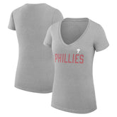 Philadelphia Phillies G-III 4Her by Carl Banks Women's Super-Slim Fit Lightweight Dot Print V-Neck T-Shirt Outlet