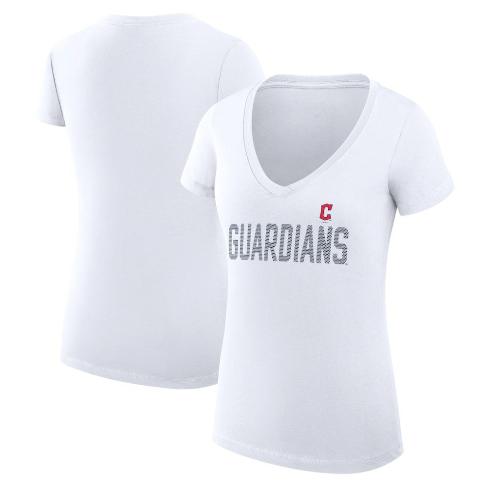 Cleveland Guardians G-III 4Her by Carl Banks Women's Super-Slim Fit Lightweight Dot Print V-Neck T-Shirt Online