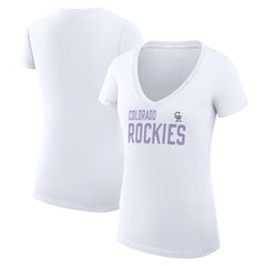 Colorado Rockies G-III 4Her by Carl Banks Women's Super-Slim Fit Lightweight Dot Print V-Neck T-Shirt Near Me