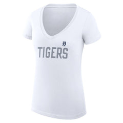 Detroit Tigers G-III 4Her by Carl Banks Women's Super-Slim Fit Lightweight Dot Print V-Neck T-Shirt for sale