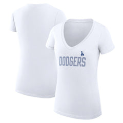Los Angeles Dodgers G-III 4Her by Carl Banks Women's Super-Slim Fit Lightweight Dot Print V-Neck T-Shirt Online