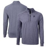 Atlanta Falcons Cutter & Buck Big & Tall Adapt Eco Knit Quarter-Zip Pullover Top - Heather Navy - NFL