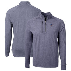 Atlanta Falcons Cutter & Buck Big & Tall Adapt Eco Knit Quarter-Zip Pullover Top - Heather Navy - NFL