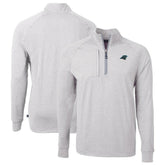 Carolina Panthers Cutter & Buck Big & Tall Adapt Eco Knit Quarter-Zip Pullover Top - Heather Gray - NFL