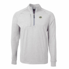 Green Bay Packers Cutter & Buck Big & Tall Adapt Eco Knit Quarter-Zip Pullover Top - Heather Gray - NFL