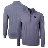 Minnesota Vikings Cutter & Buck Big & Tall Adapt Eco Knit Quarter-Zip Pullover Top - Heather Navy - NFL
