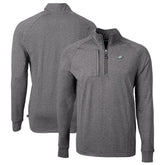 Philadelphia Eagles Cutter & Buck Big & Tall Adapt Eco Knit Quarter-Zip Pullover Top - Heather Black - NFL